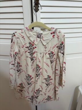 Bonpoint Cream Floral Long-Sleeve Dress